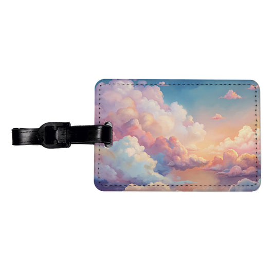 Cloudy Sky Pastel Colors Travel Faux Leather Luggage Tag