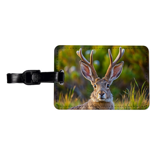 Jackalope In The Wild Travel Faux Leather Luggage Tag