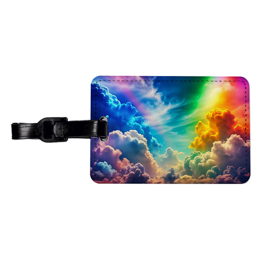 Rainbow Clouds Travel Faux Leather Luggage Tag