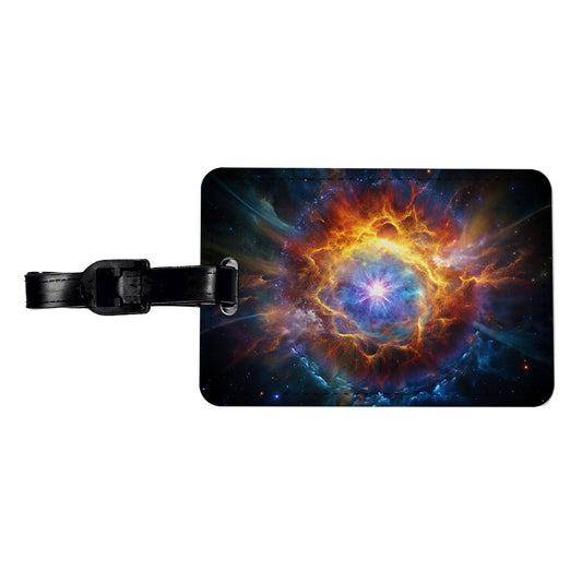 Star Going Supernova Galaxy Space Travel Faux Leather Luggage Tag