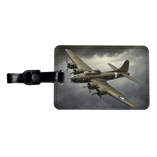 WWII B-17 Flying Fortress Heavy Bomber US Air Force Travel Faux Leather Luggage Tag