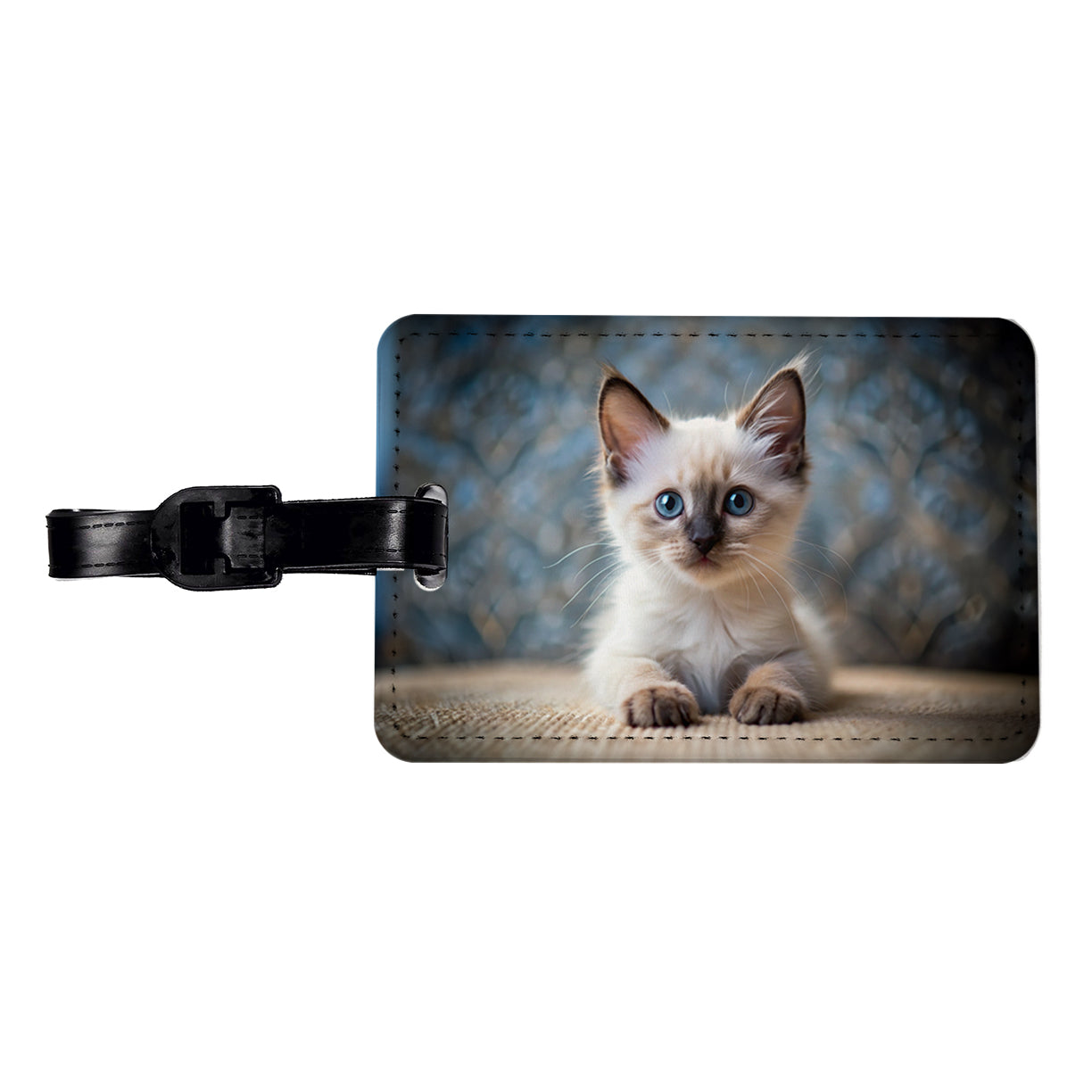 Balinese Cat Kitten Photo Travel Faux Leather Luggage Tag