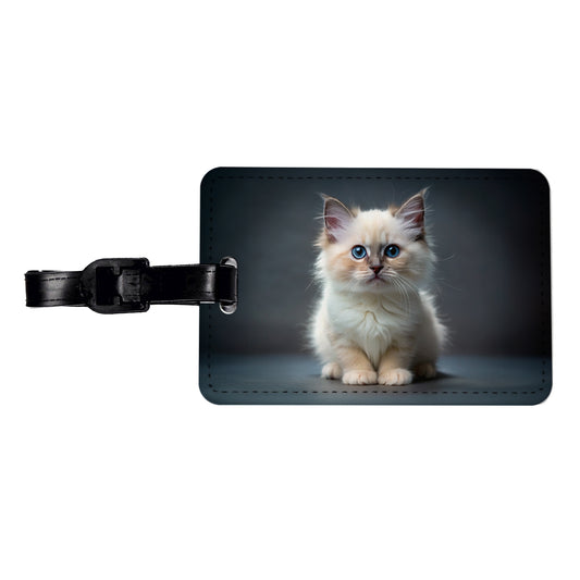 Birman Cat Kitten Photo Travel Faux Leather Luggage Tag