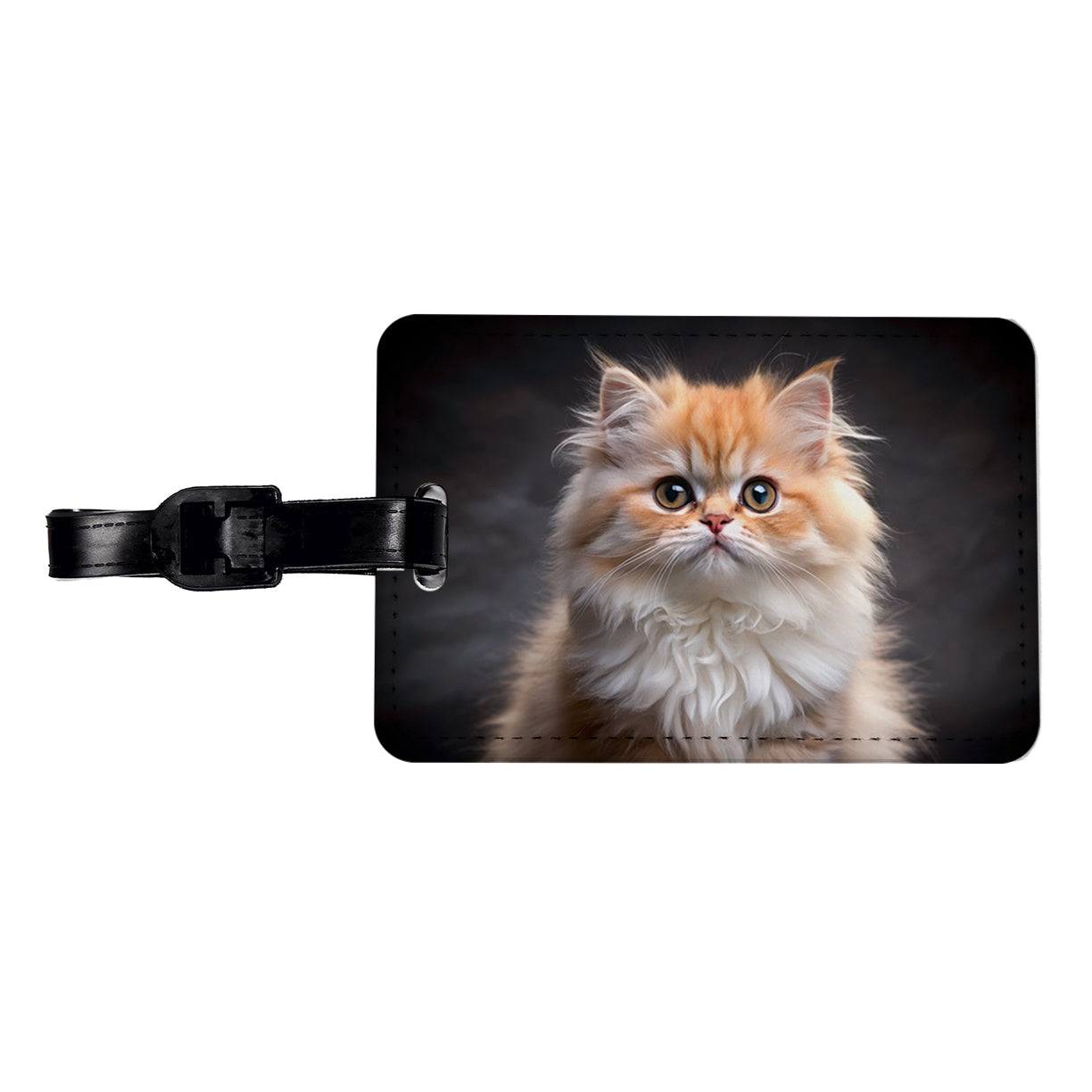 Classic Persian Cat Kitten Photo Travel Faux Leather Luggage Tag