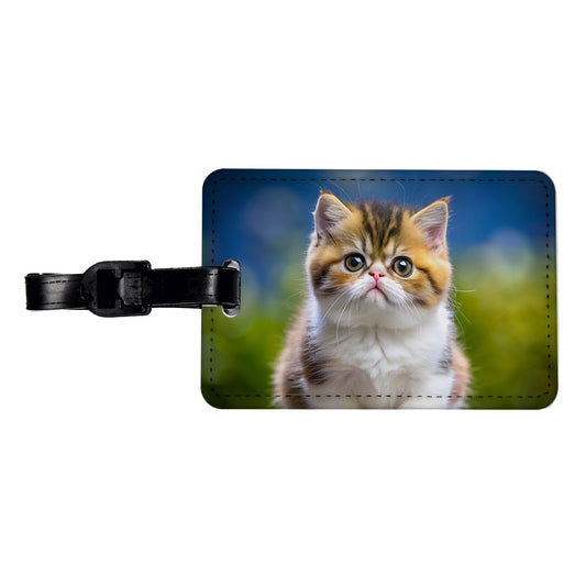 Exotic Shorthair Cat Kitten Photo Travel Faux Leather Luggage Tag