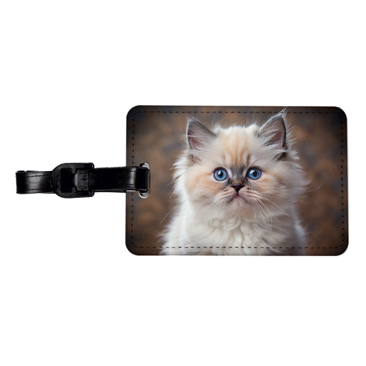 Himalayan Cat Kitten Photo Travel Faux Leather Luggage Tag