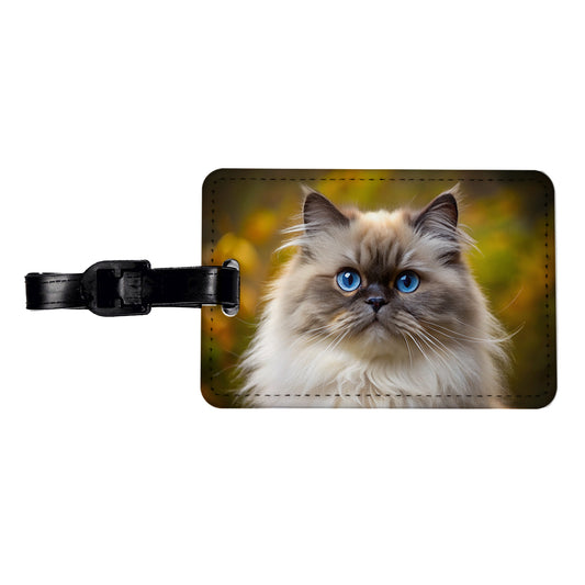 Himalayan Cat Photo Travel Faux Leather Luggage Tag