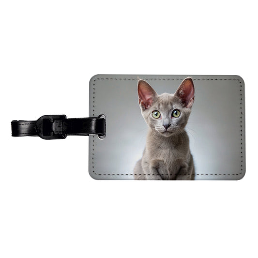 Korat Cat Kitten Photo Travel Faux Leather Luggage Tag