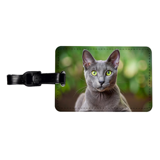 Korat Cat Photo Travel Faux Leather Luggage Tag