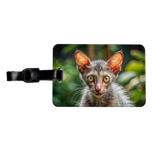 Lykoi Wolf Cat Photo Travel Faux Leather Luggage Tag