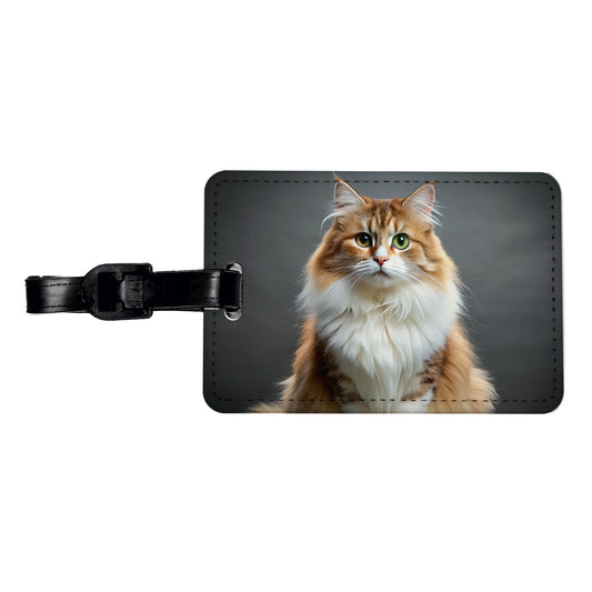 Ragamuffin Cat Photo Travel Faux Leather Luggage Tag