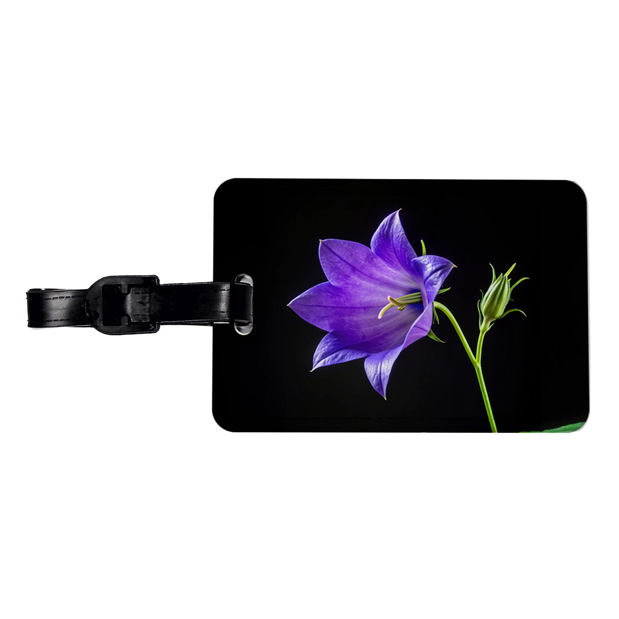 Bellflower Purple Flower Photo Travel Faux Leather Luggage Tag