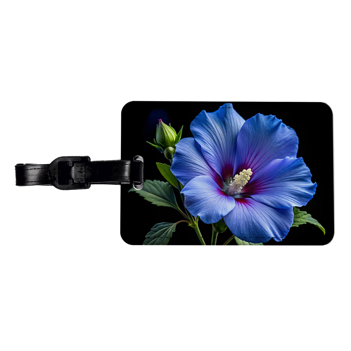 Blue Rose Of Sharon Flower Photo Travel Faux Leather Luggage Tag