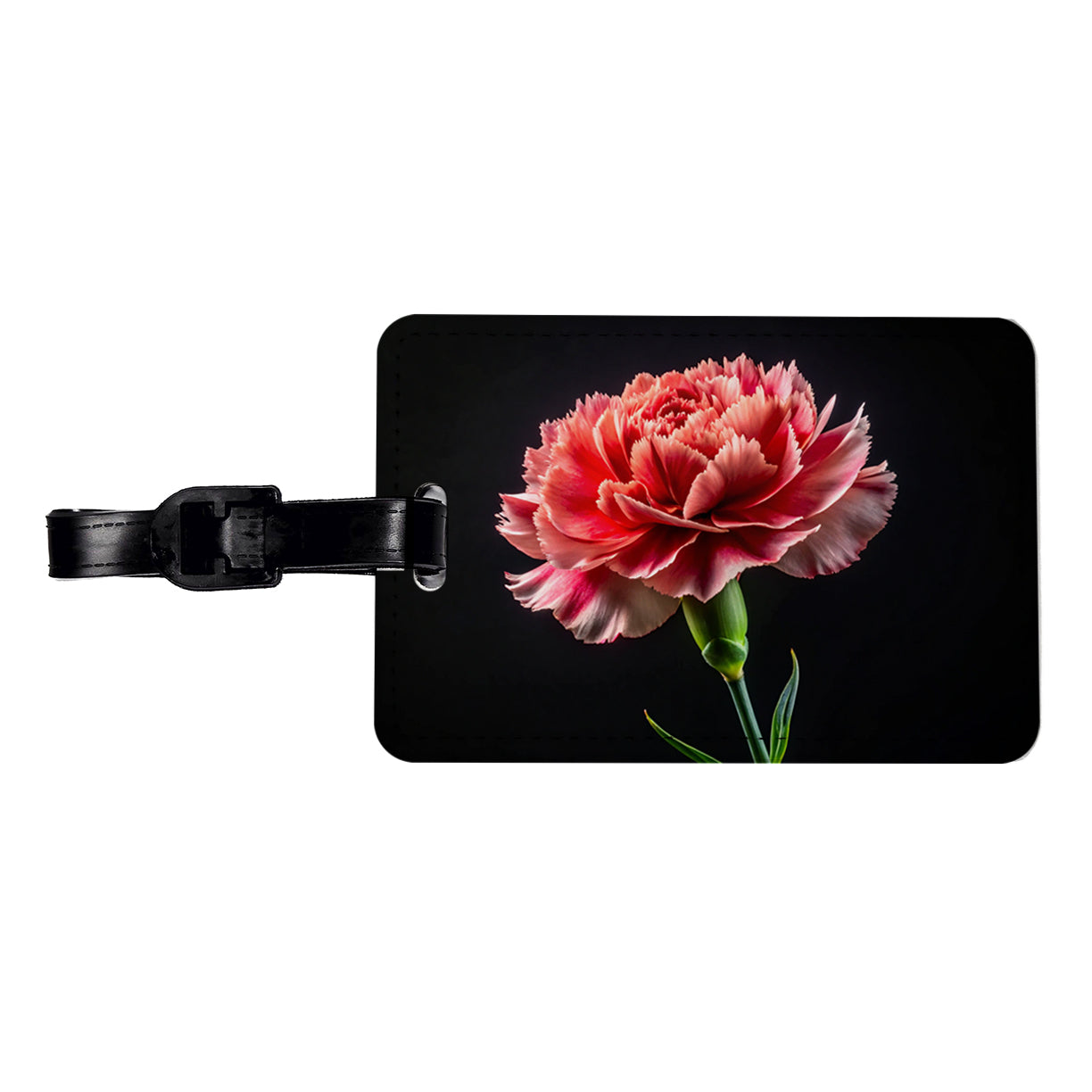 Carnation Flower Photo Travel Faux Leather Luggage Tag