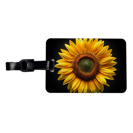 Sunflower Photo Travel Faux Leather Luggage Tag