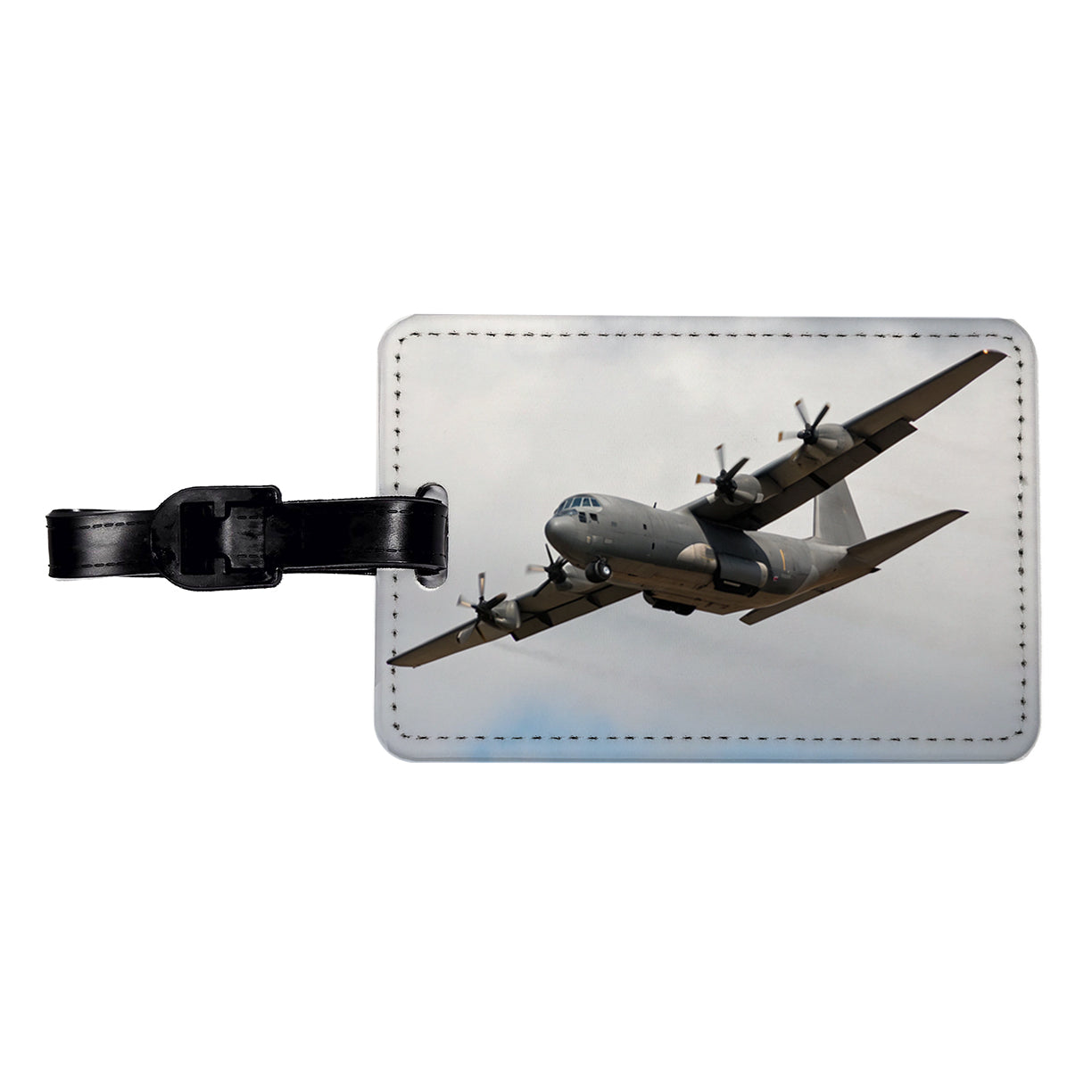 C-130 Hercules Military Transport Plane Travel Faux Leather Luggage Tag