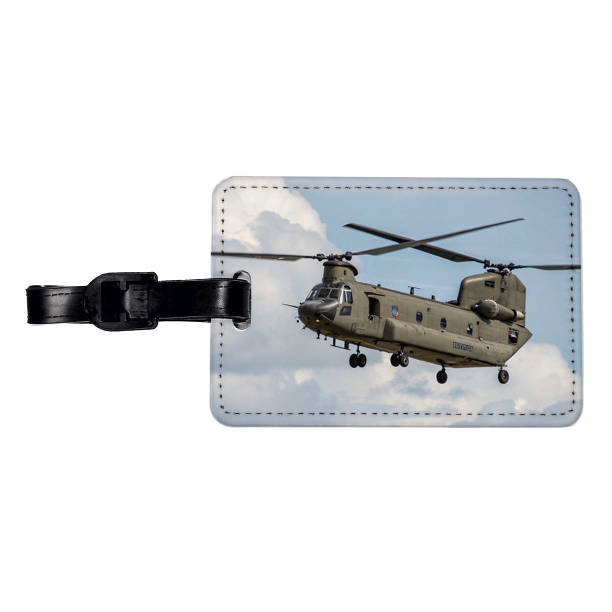 CH-47 Chinook Heavy-Lift Helicopter Travel Faux Leather Luggage Tag