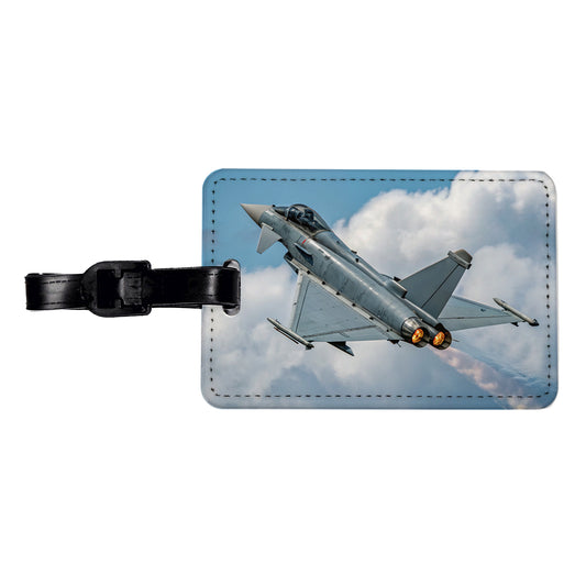 Eurofighter Typhoon Fighter Jet Plane Travel Faux Leather Luggage Tag
