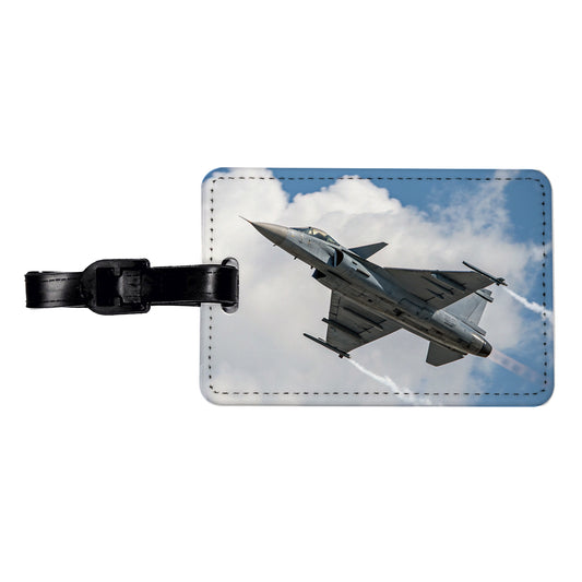 JAS 39 Gripen Multirole Fighter Jet Plane Travel Faux Leather Luggage Tag