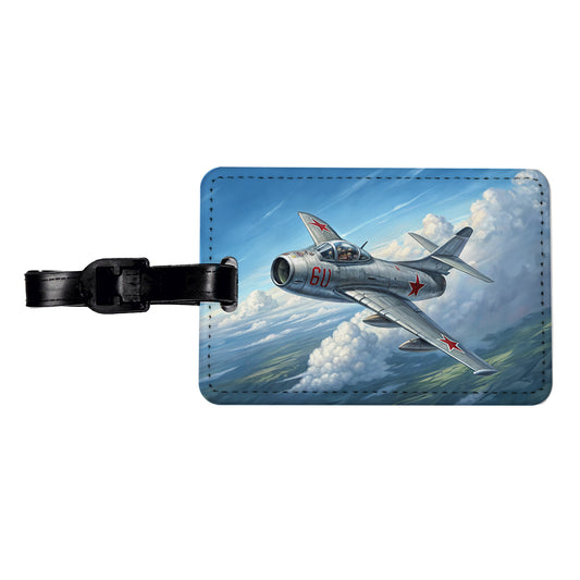MiG-15 Russian Fighter Jet Plane Travel Faux Leather Luggage Tag