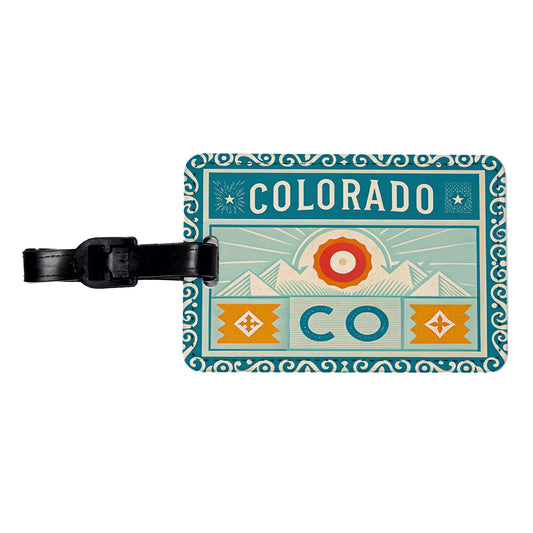 Colorado CO State Travel Vacation Stamp Travel Faux Leather Luggage Tag