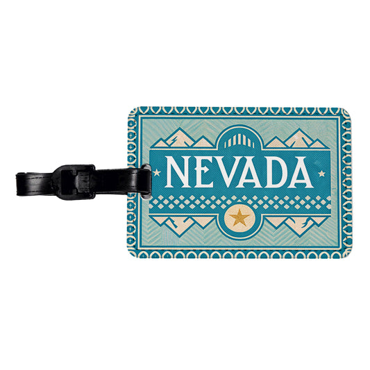 Nevada NV State Travel Vacation Stamp Travel Faux Leather Luggage Tag