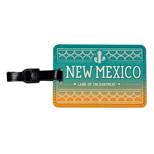 New Mexico NM Land of Enchantment State Travel Vacation Stamp Travel Faux Leather Luggage Tag
