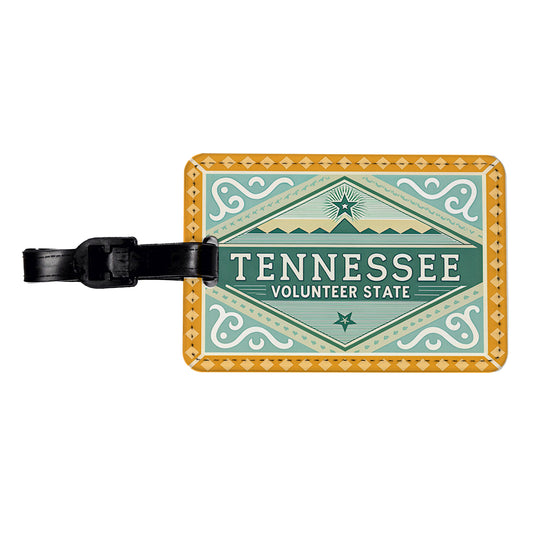 Tennessee TN Volunteer State Travel Vacation Stamp Travel Faux Leather Luggage Tag