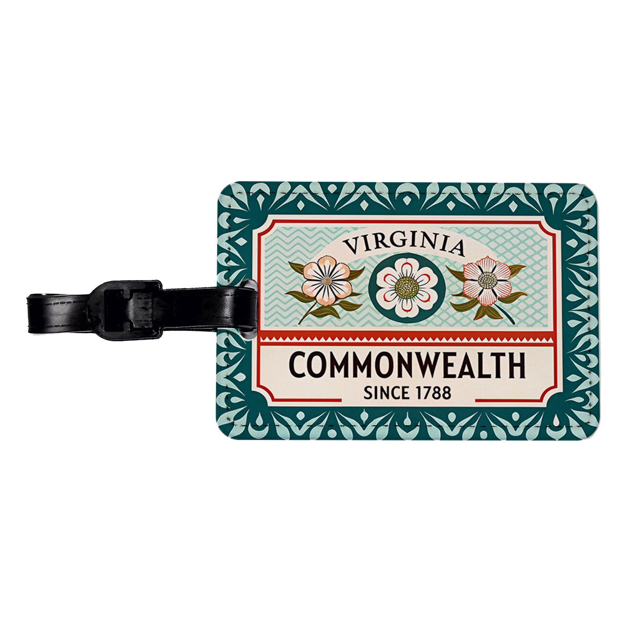 Virginia VA Commonwealth State Travel Vacation Stamp Travel Faux Leather Luggage Tag