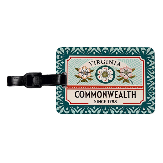 Virginia VA Commonwealth State Travel Vacation Stamp Travel Faux Leather Luggage Tag