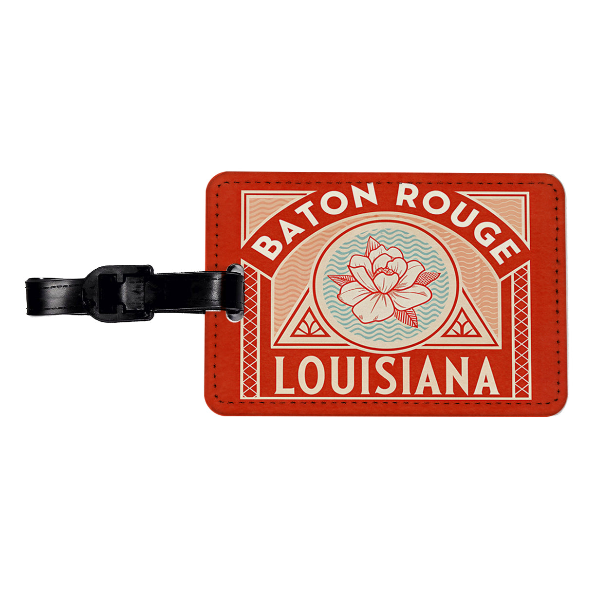 Baton Rouge LA Louisiana Travel Vacation Stamp Travel Faux Leather Luggage Tag