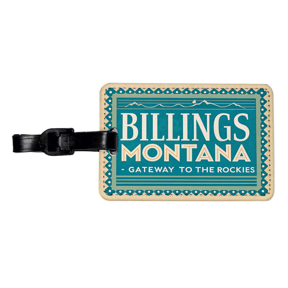 Billings MT Montana Gateway to Rockies Travel Vacation Stamp Travel Faux Leather Luggage Tag