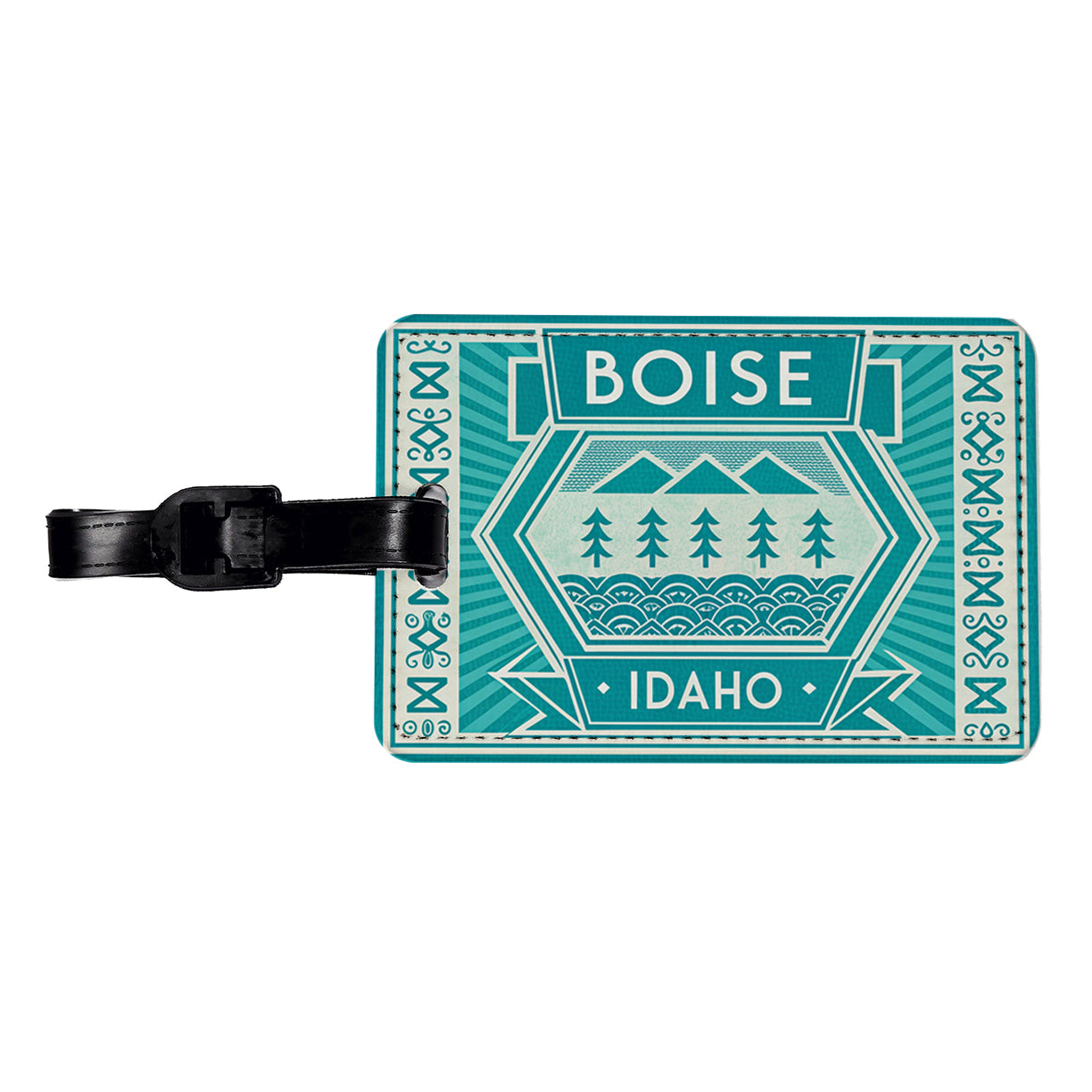 Boise ID Idaho Travel Vacation Stamp Travel Faux Leather Luggage Tag