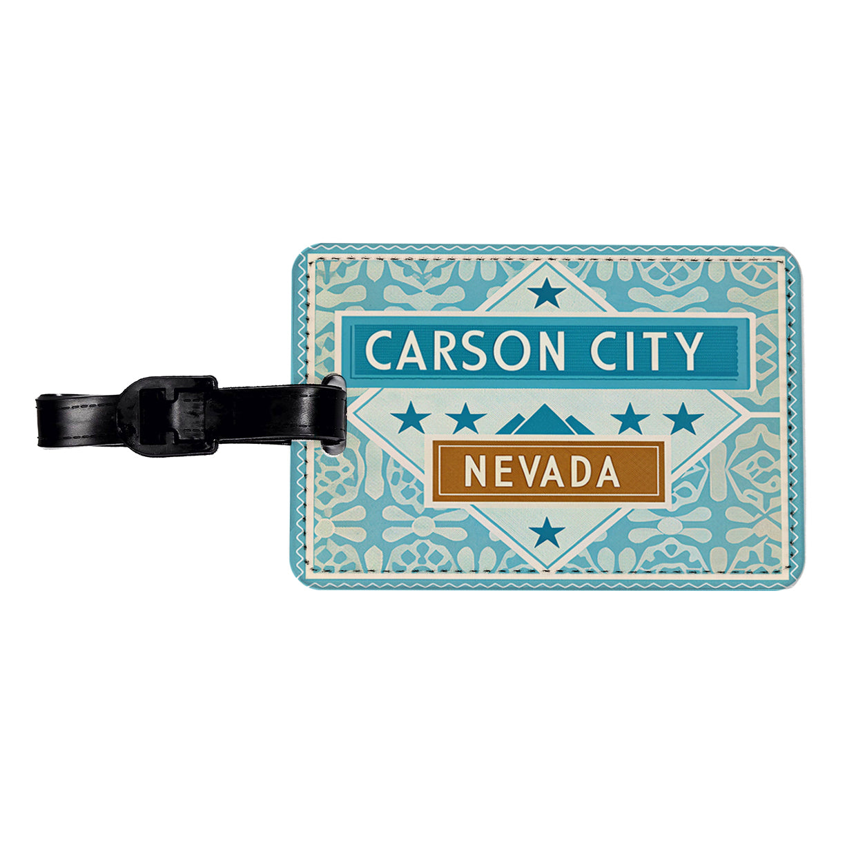 Carson City NV Nevada Travel Vacation Stamp Travel Faux Leather Luggage Tag