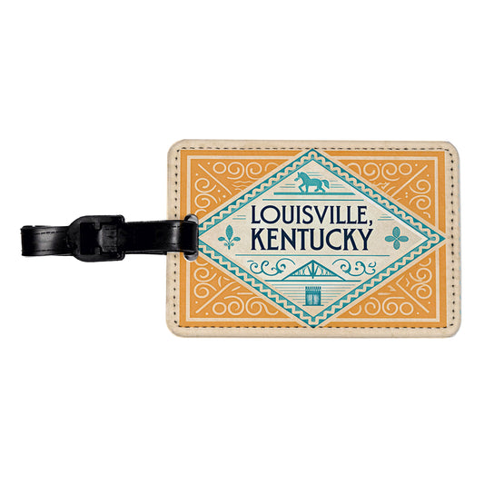 Louisville KY Kentucky Travel Vacation Stamp Travel Faux Leather Luggage Tag