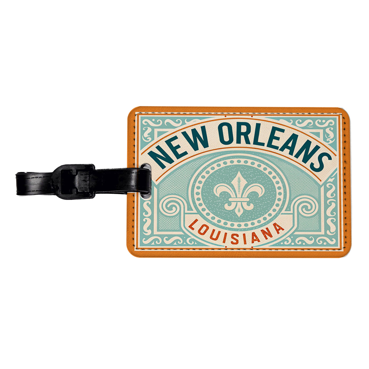 New Orleans LA Louisiana Travel Vacation Stamp Travel Faux Leather Luggage Tag