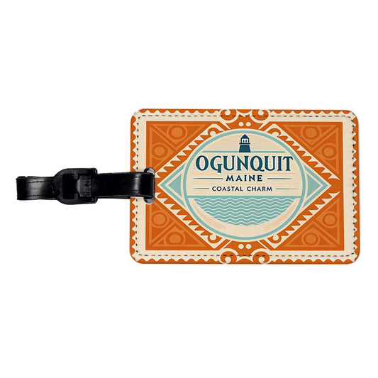 Ogunquit ME Maine Travel Vacation Stamp Travel Faux Leather Luggage Tag