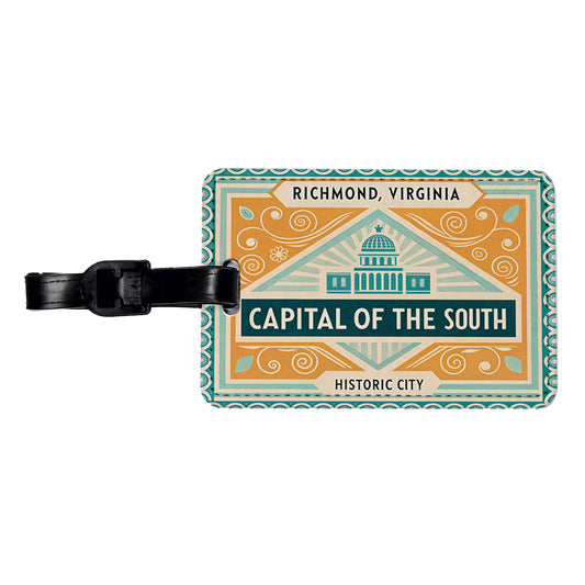 Richmond VA Virginia Travel Vacation Stamp Travel Faux Leather Luggage Tag