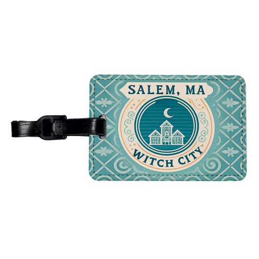Salem MA Massachusetts Witch Trial City Travel Vacation Stamp Travel Faux Leather Luggage Tag