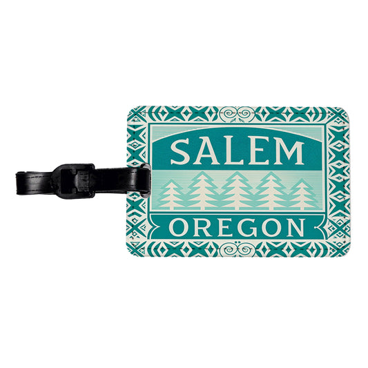 Salem OR Oregon Travel Vacation Stamp Travel Faux Leather Luggage Tag