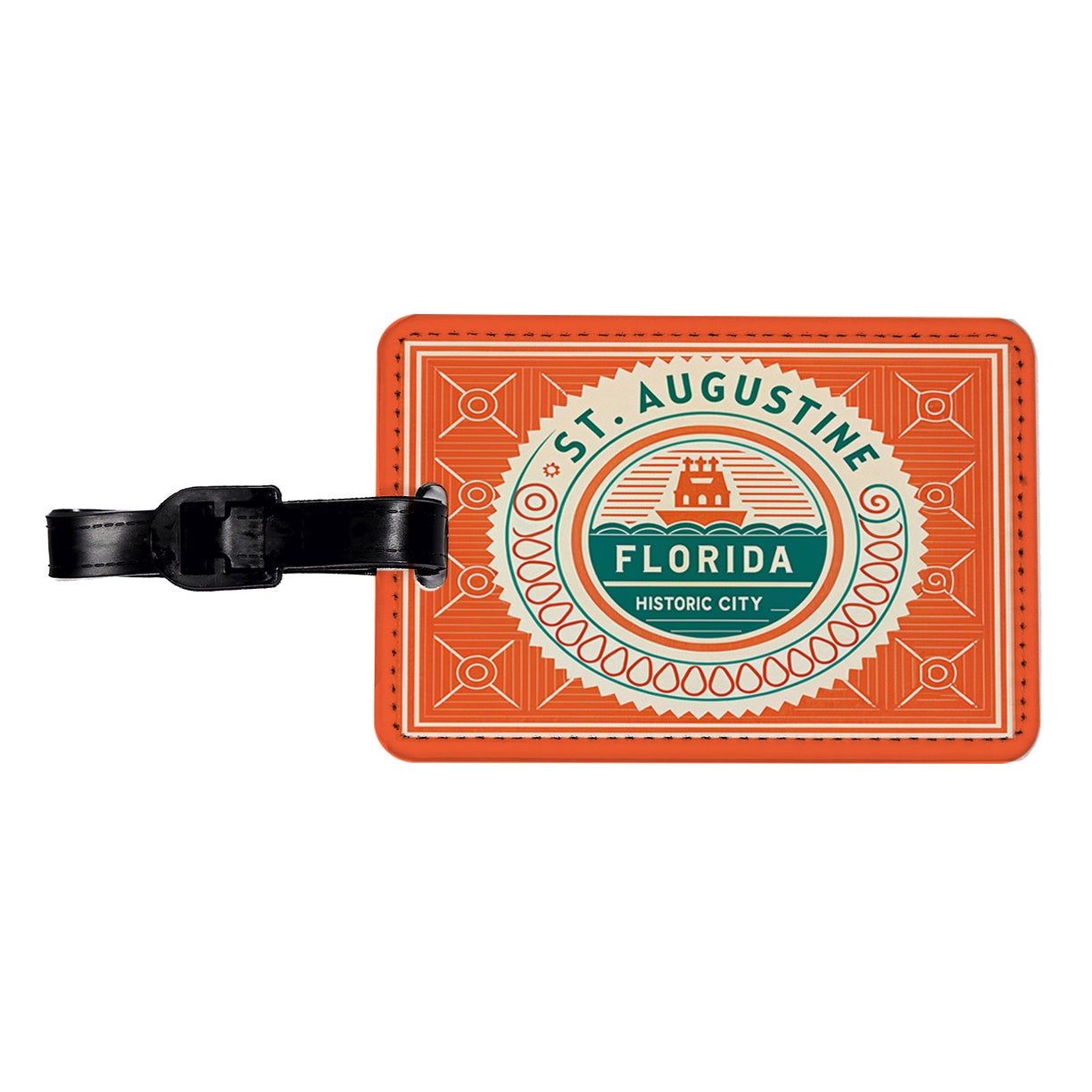 St. Augustine FL Florida Travel Vacation Stamp Travel Faux Leather Luggage Tag