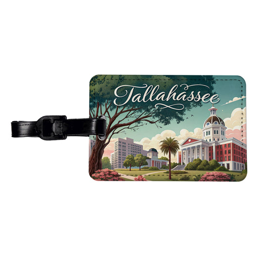 Tallahassee, Florida FL Travel City State Stamp Travel Faux Leather Luggage Tag