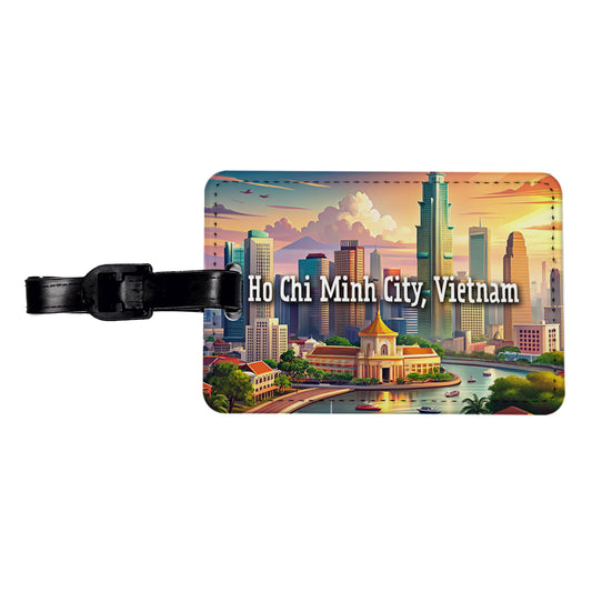 Ho Chi Minh City, Vietnam Travel City Country Stamp Travel Faux Leather Luggage Tag