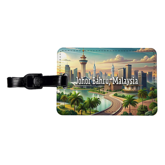 Johor Bahru, Malaysia Travel City Country Stamp Travel Faux Leather Luggage Tag