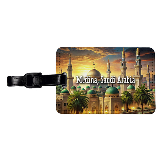 Medina, Saudi Arabia Travel City Country Stamp Travel Faux Leather Luggage Tag