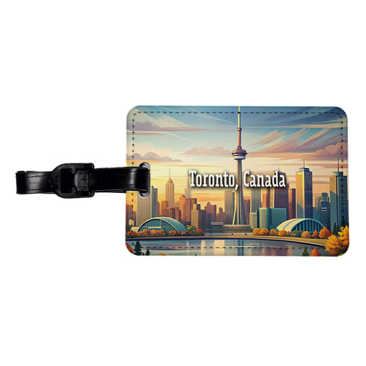 Toronto, Canada Travel City Country Stamp Travel Faux Leather Luggage Tag