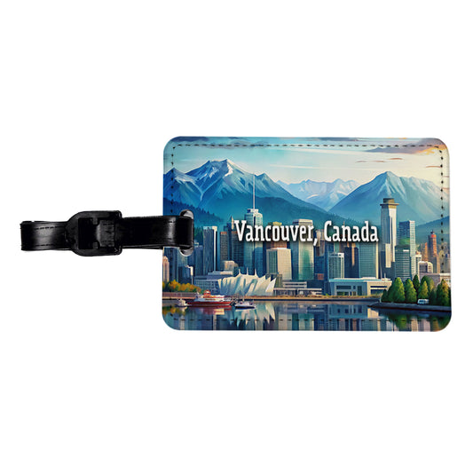 Vancouver, Canada Travel City Country Stamp Travel Faux Leather Luggage Tag