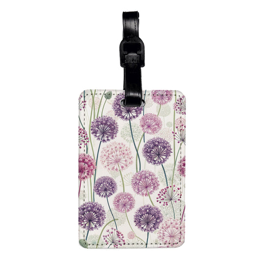 Allium Ornamental Onion Flowers Travel Faux Leather Luggage Tag
