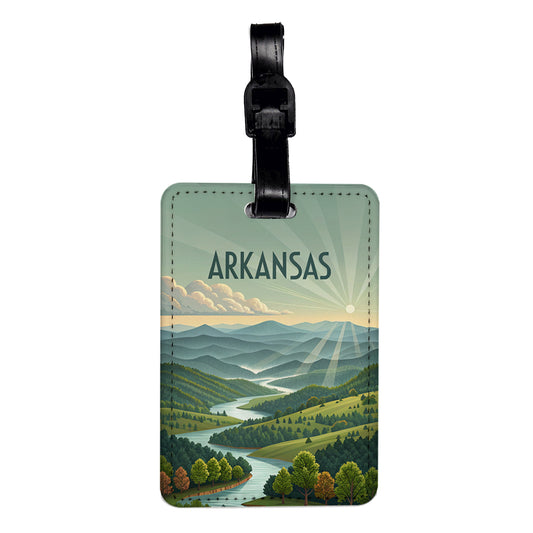 Arkansas State Beautiful Scene Travel Faux Leather Luggage Tag