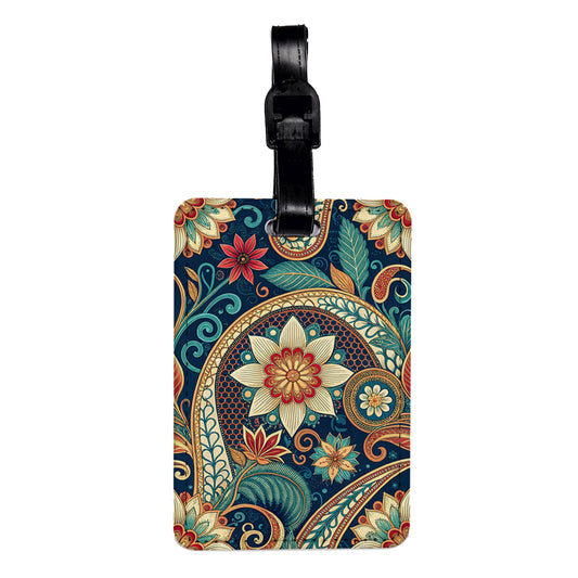 Batik Pretty Design Travel Faux Leather Luggage Tag